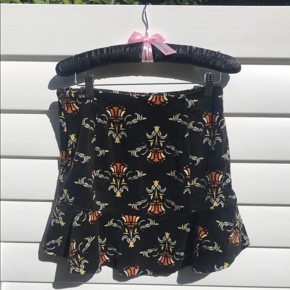 Free People Black and Orange Ruffled Mini Skirt - Picture 9 of 10
